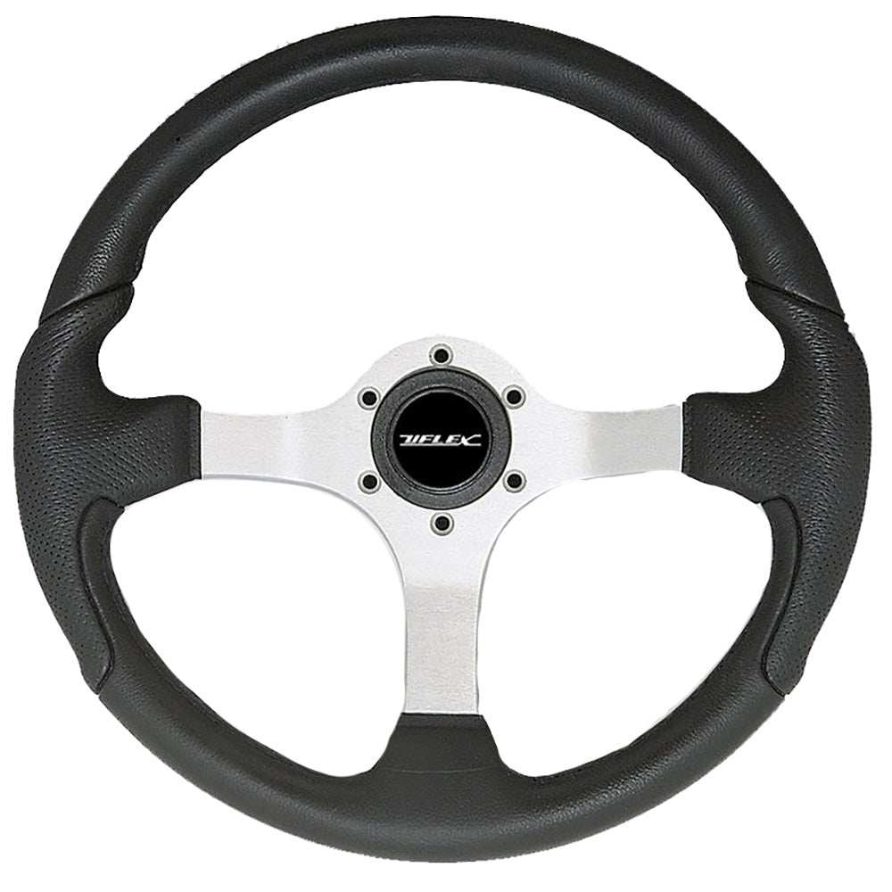 Uflex Nisida Steering Wheel 13.8" with black polyurethane grip and black aluminum spokes