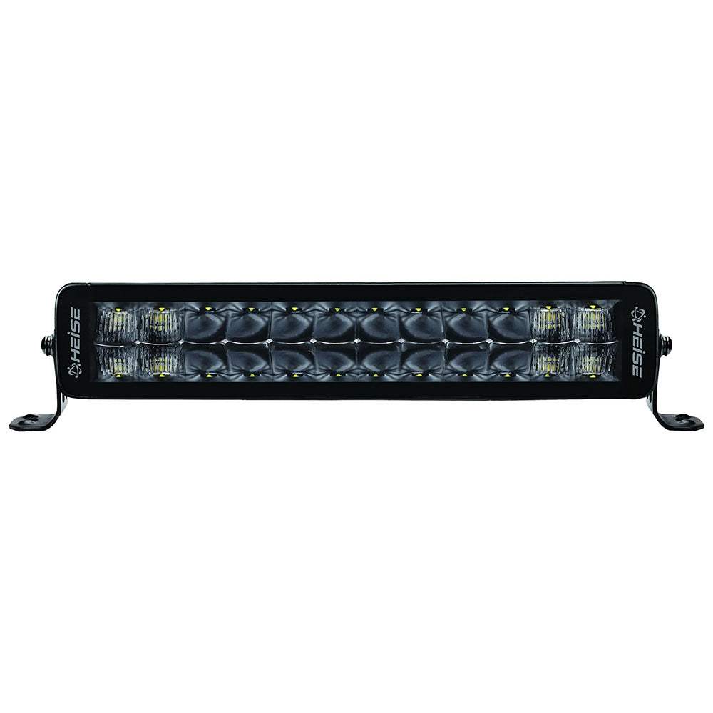 HEISE Dual Row Blackout LED Lightbar 14 inch black die-cast aluminum housing with hybrid flood and spot beam pattern