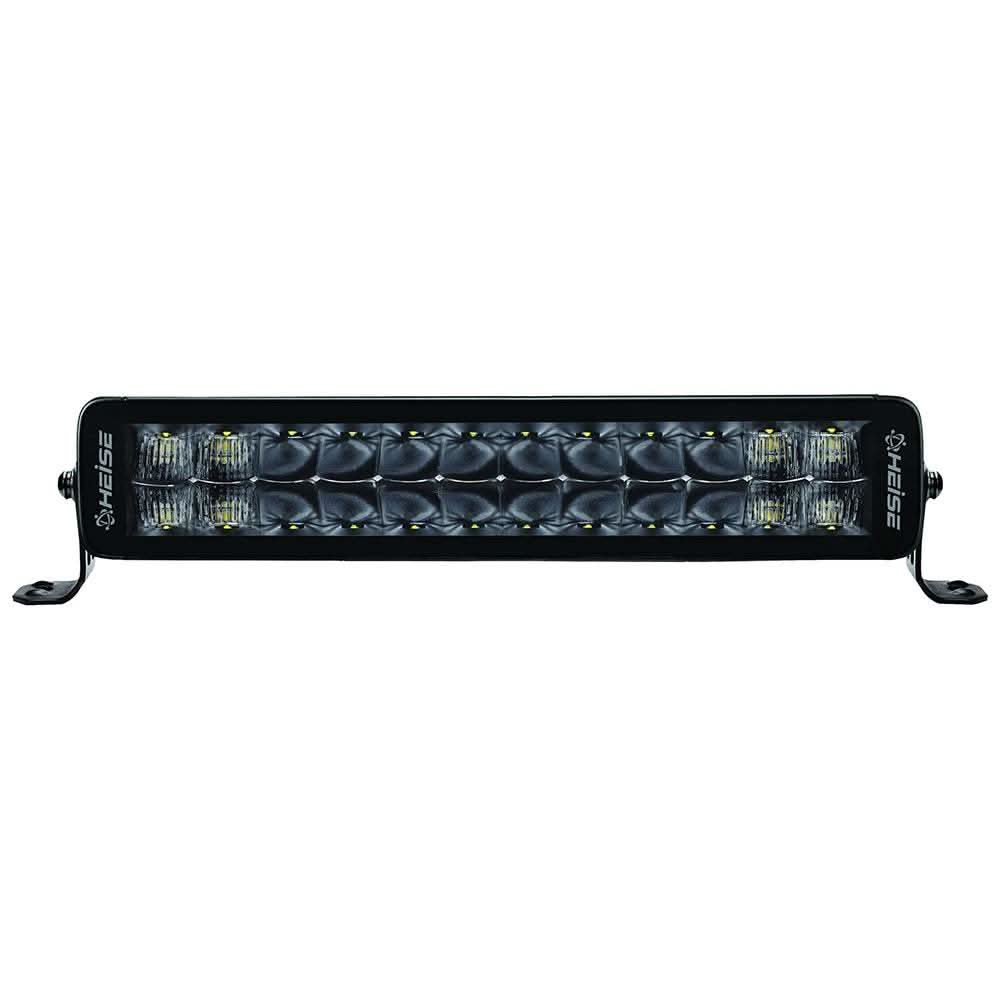 HEISE Dual Row Blackout LED Lightbar 14 inch black die-cast aluminum housing with hybrid flood and spot beam pattern