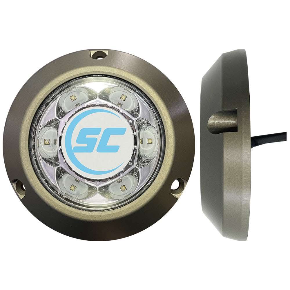Shadow-Caster SC3 Series 24W underwater LED light with anodized aluminum housing and tempered glass lens