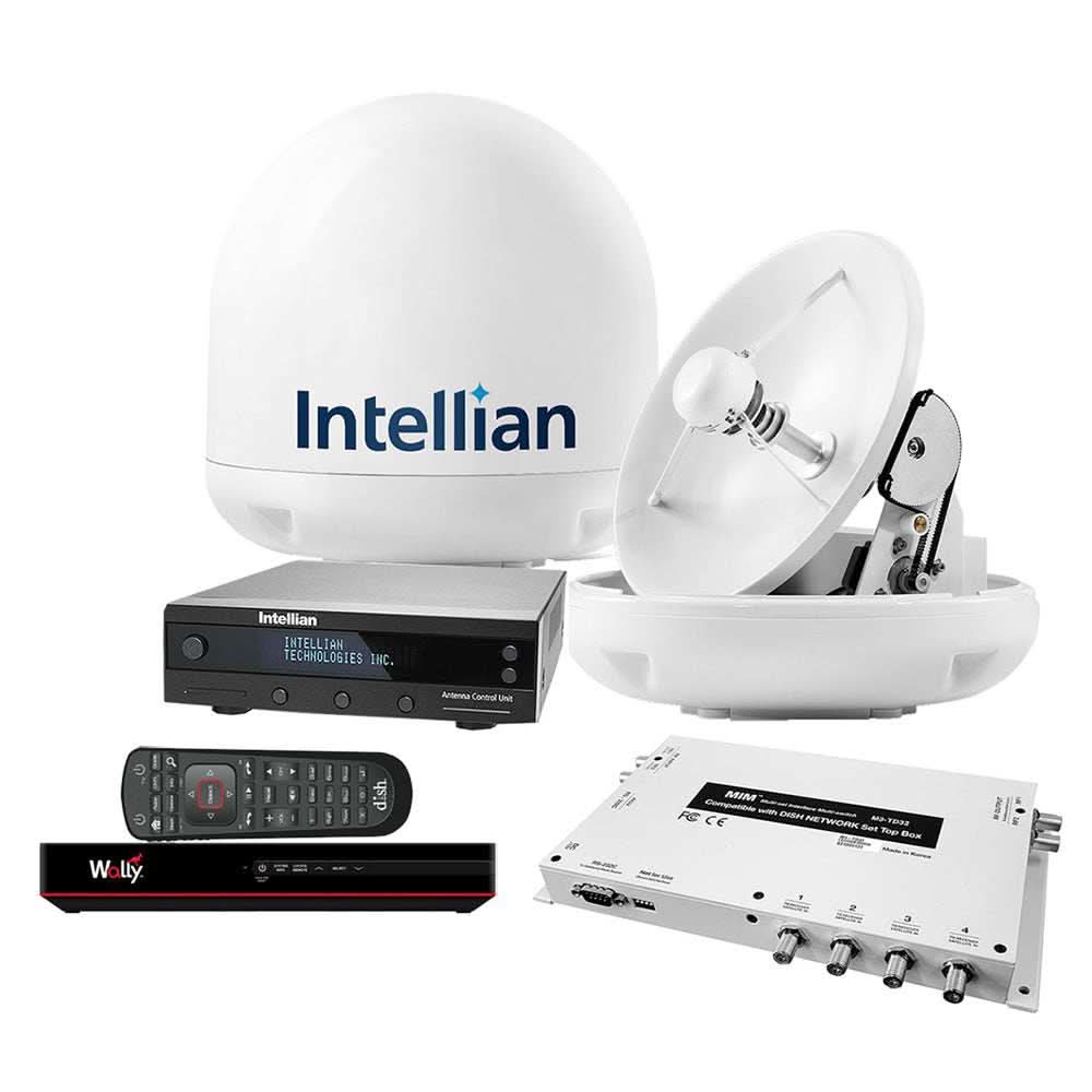 Intellian i3 US System satellite antenna with DISH HD Wally receiver and MIM-2 module featuring built-in Wi-Fi and GPS
