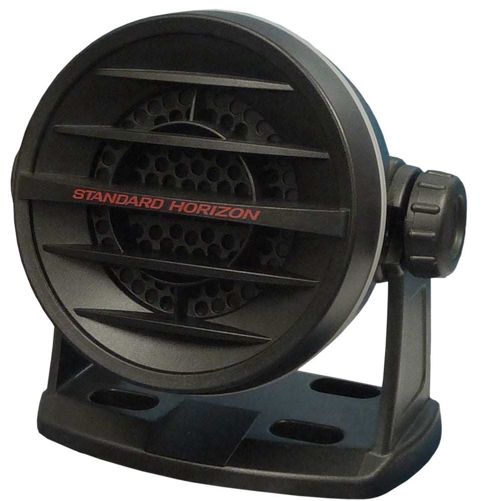 Black Standard Horizon VHF extension speaker MLS-410SP-B with bracket mount and 5-inch diameter