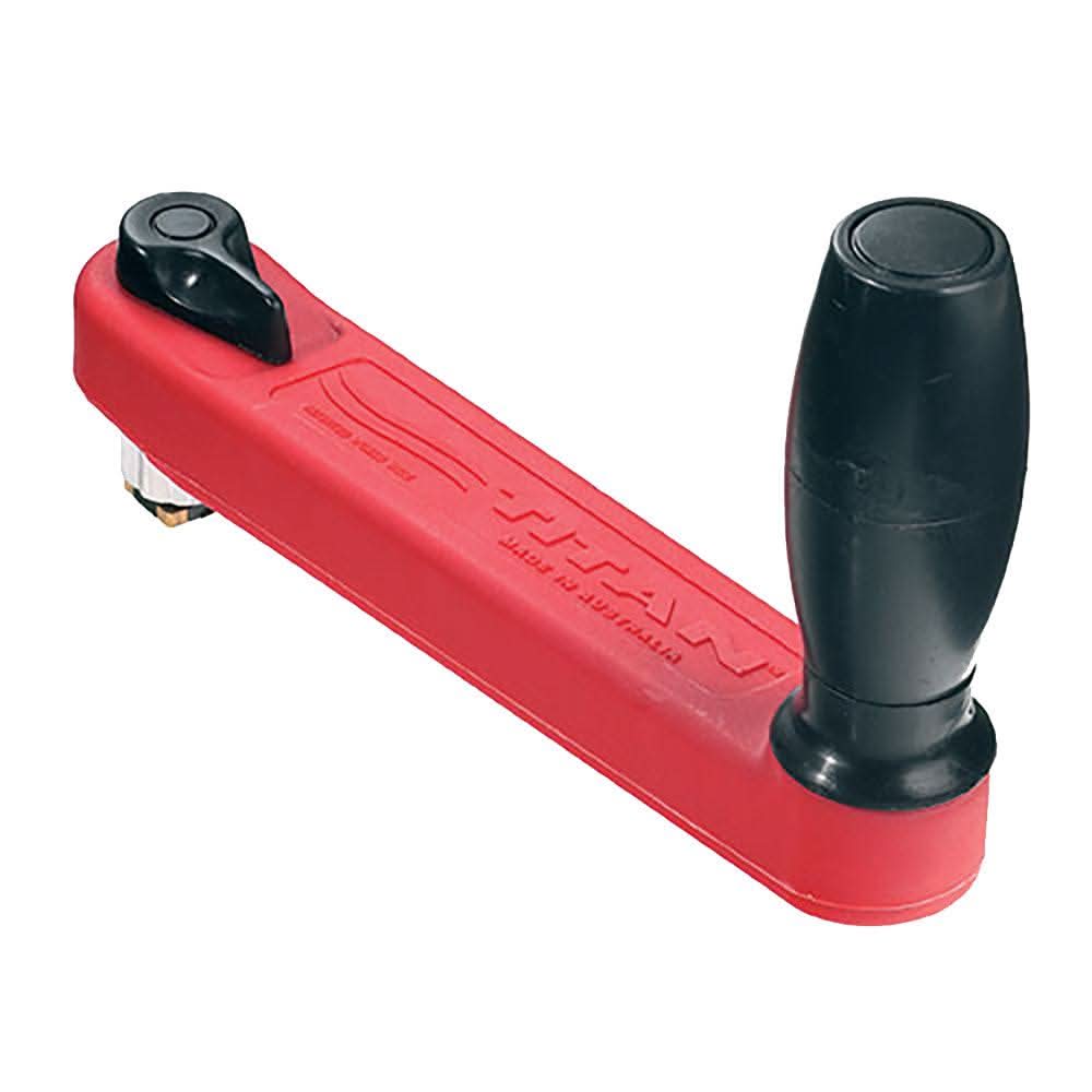 Lewmar 8" Red Titan Locking Winch Handle made of glass-filled nylon with finger activated locking mechanism and floating design