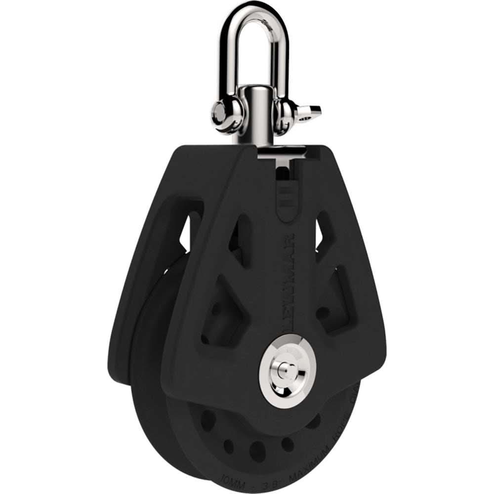 Lewmar 50mm Synchro Block single pulley with stainless steel strap and glass fiber reinforced cheeks for sailing rope handling