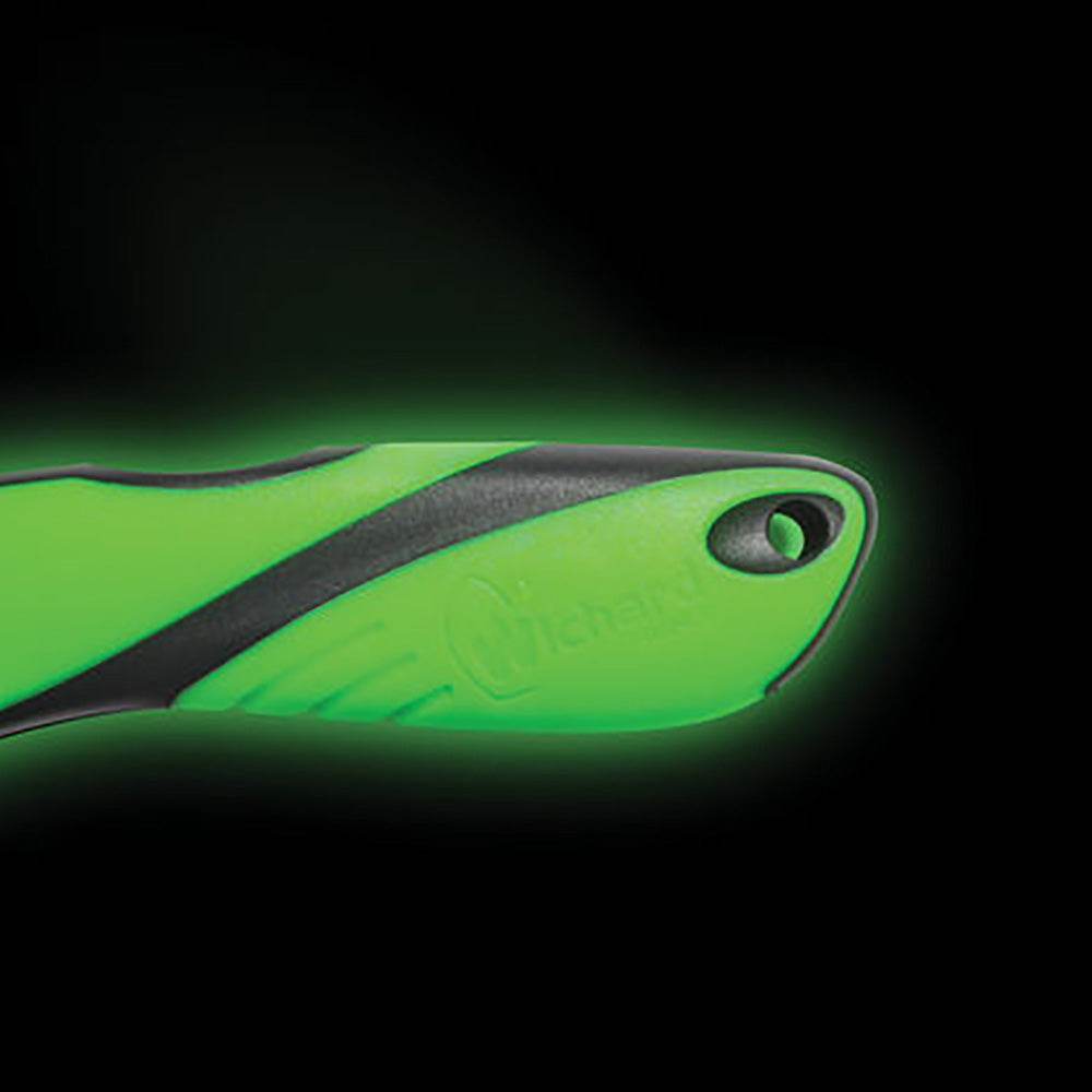 Wichard Offshore Knife fluorescent green handle glowing in the dark for sailing safety