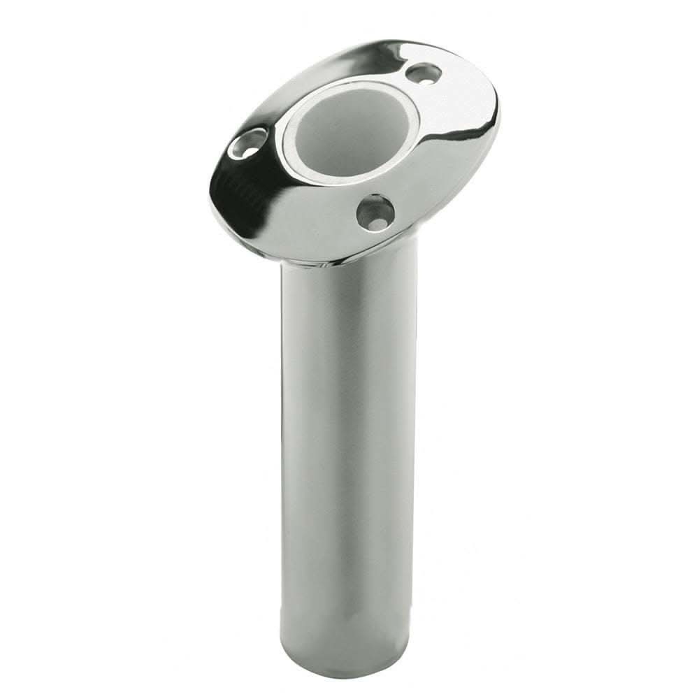 C.E. Smith 536810C flush mount rod holder, 15-degree angled, 10.5-inch deep, marine-grade stainless steel fishing accessory
