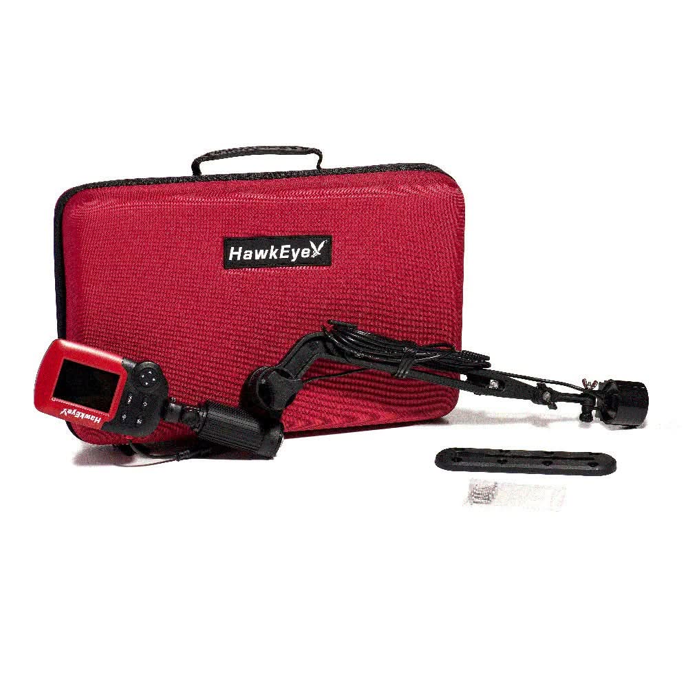 HawkEye FishTrax 1C-K handheld fishfinder with carrying case and mounting accessories for paddlesport fishing