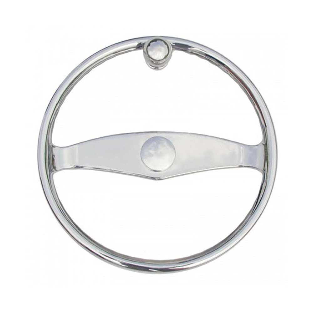 Ongaro Wheel 15.5 inch stainless steel boat steering wheel with knob for 3/4 inch Teleflex tapered shaft