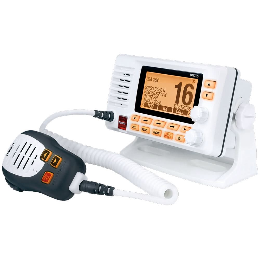 Uniden UM725 Fixed Mount Marine VHF Radio with GPS - White - UM725G