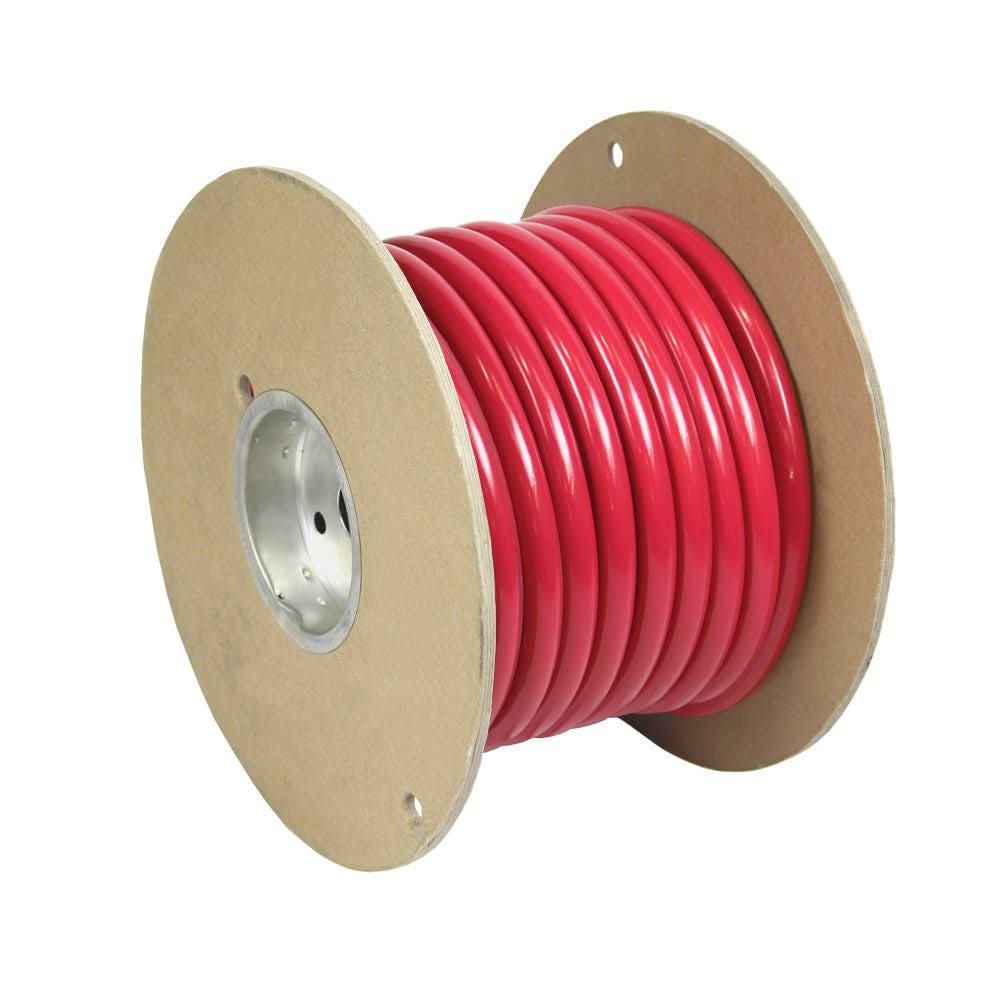 Pacer Red 1/0 AWG flexible marine battery cable 25 feet on spool