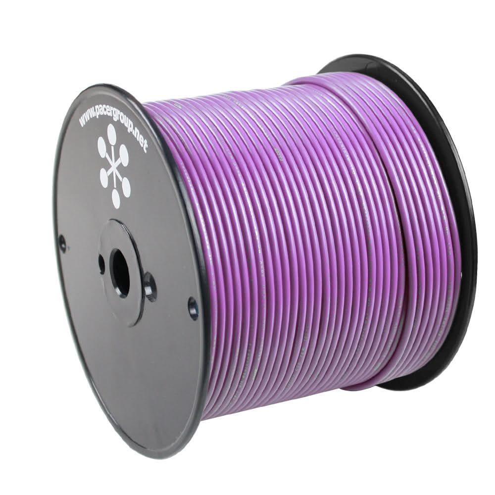 Pacer Violet 18 AWG marine wire on 500-foot spool with flexible tinned copper and durable PVC insulation