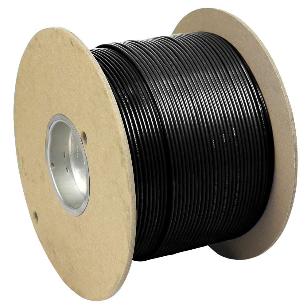 Pacer Black 18 AWG Primary Wire on spool, 1000 feet marine-grade tinned copper wire with durable black PVC insulation