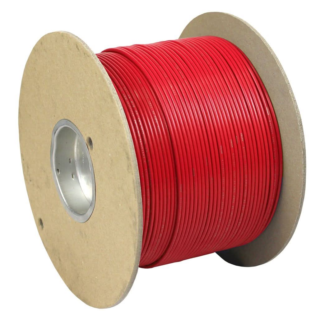 Pacer Red 18 AWG Primary Wire 1000 feet spool marine grade flexible tinned copper wire with durable PVC insulation resistant to corrosion and harsh environments