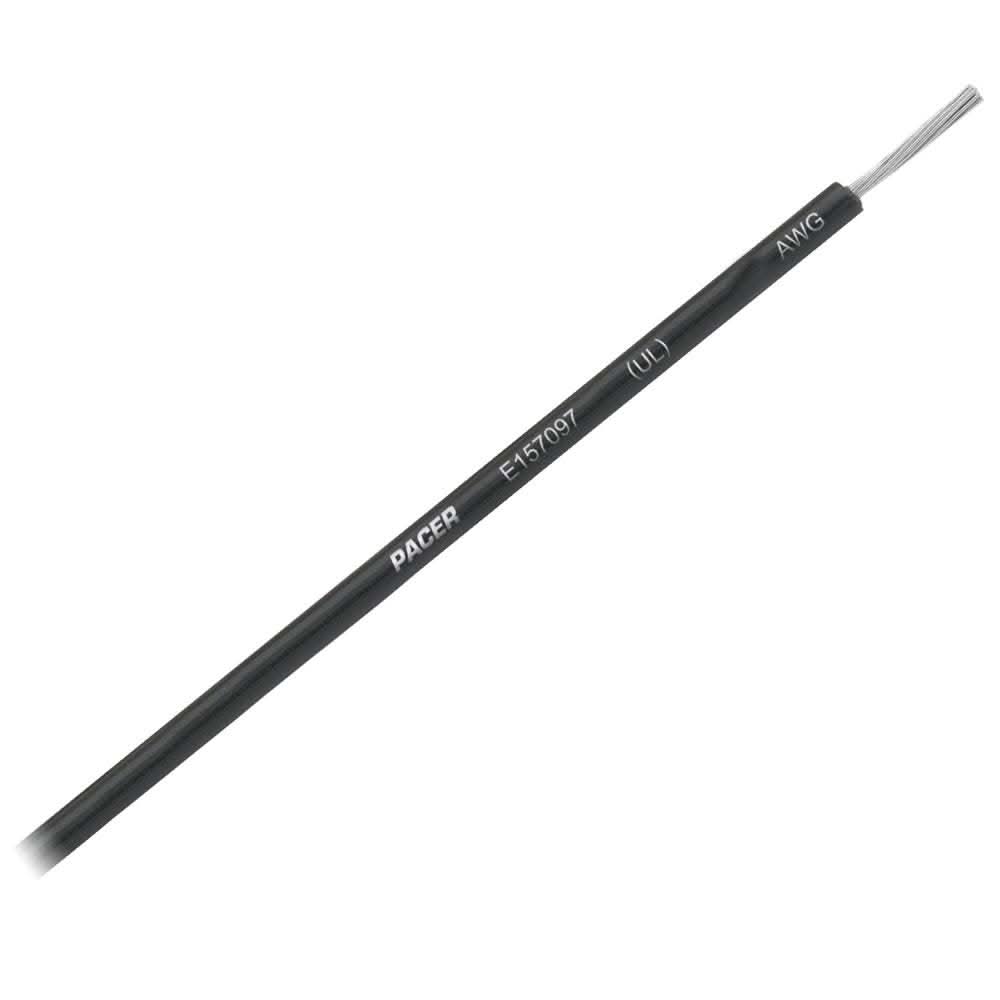 Pacer Black 16 AWG Primary Wire 25 feet marine grade flexible tinned copper wire with durable PVC insulation