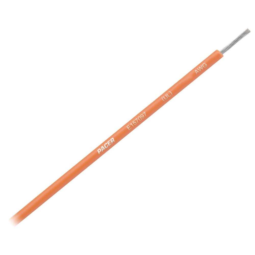 Pacer Orange 16 AWG Primary Wire 25ft tinned copper marine wire with flexible PVC insulation