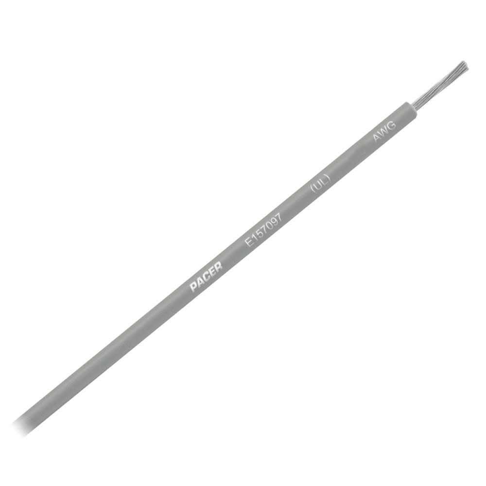 Pacer Grey 16 AWG Primary Wire 25ft marine-grade tinned copper wire with durable PVC insulation