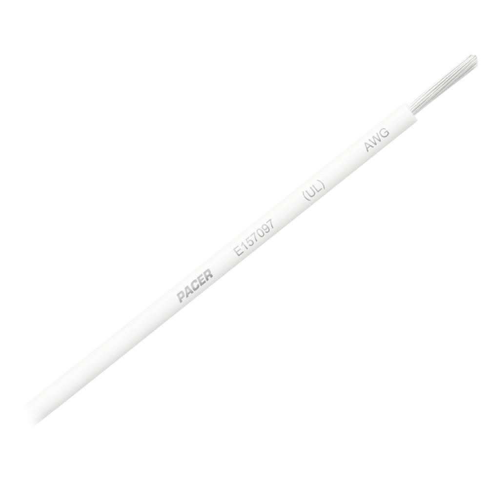 Pacer White 16 AWG Primary Wire 25ft marine grade tinned copper with flexible PVC insulation
