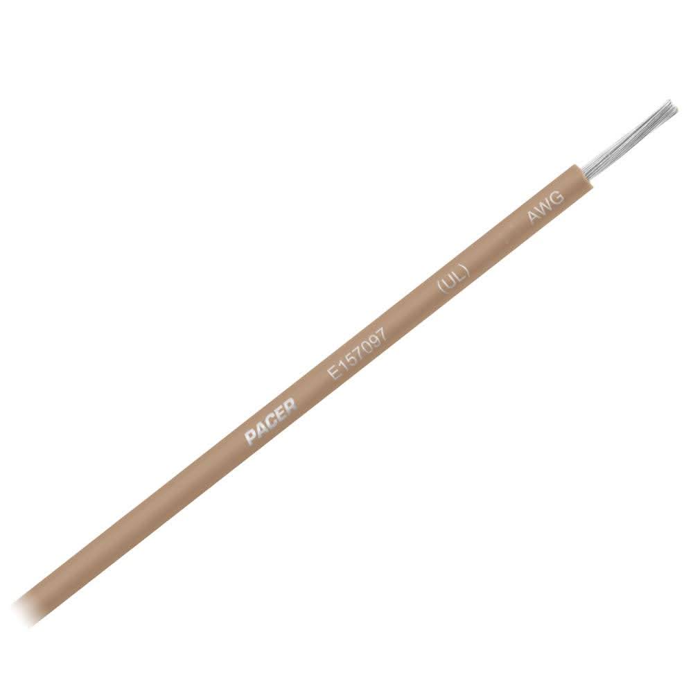 Pacer Tan 16 AWG primary wire 25 feet marine-grade tinned copper with durable PVC insulation