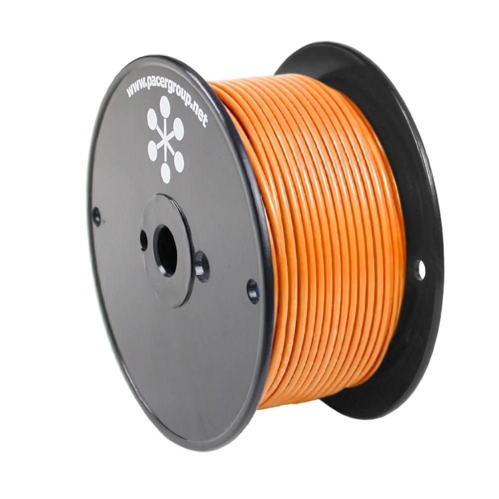 Pacer Orange 16 AWG Primary Wire 250 feet spool marine grade flexible tinned copper wire with durable PVC insulation