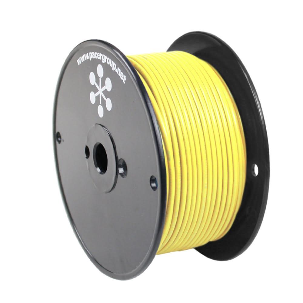 Pacer Yellow 16 AWG marine primary wire spool 250 feet corrosion-resistant flexible PVC insulation