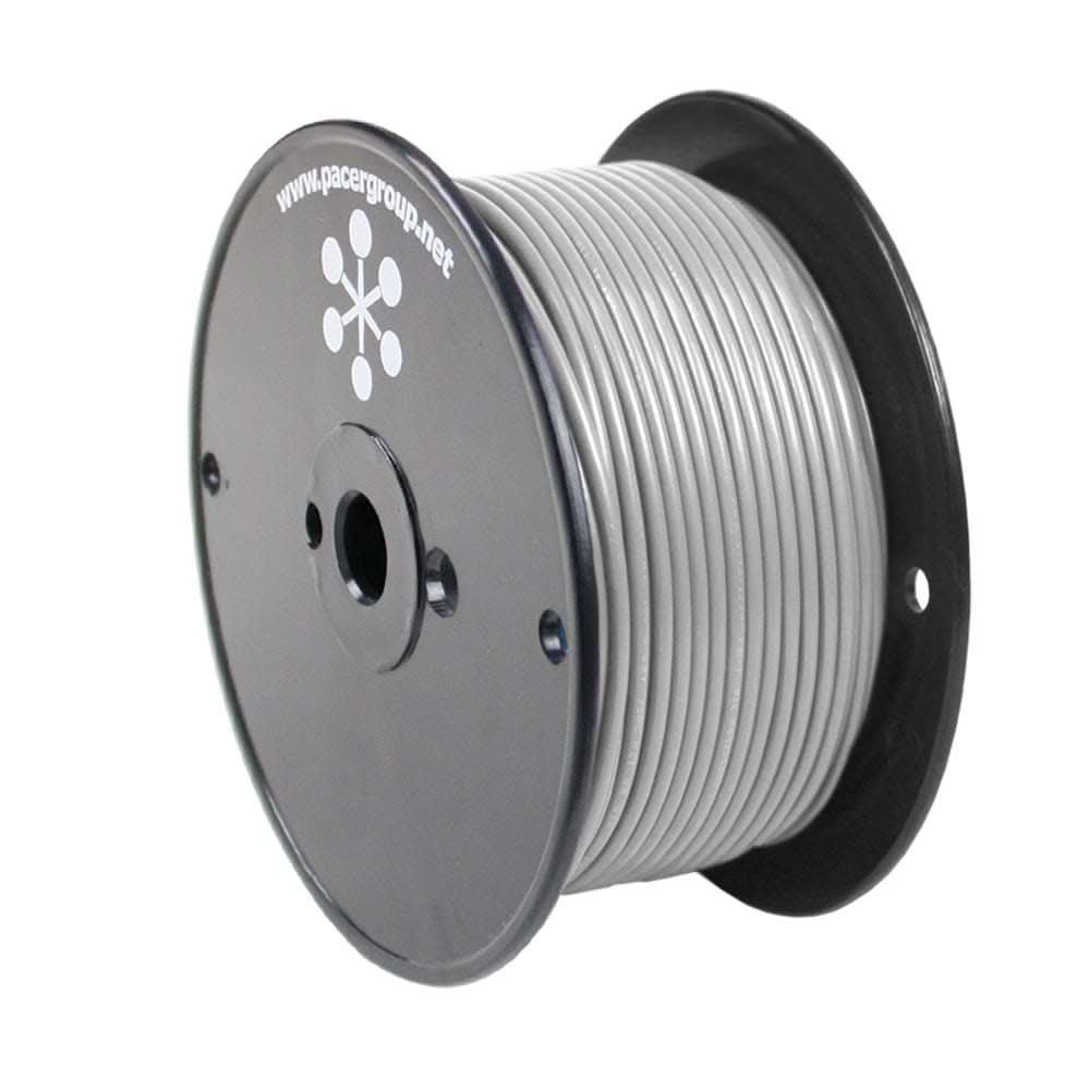 Pacer Grey 16 AWG Primary Wire spool 250 feet marine grade tinned copper wire with flexible PVC insulation