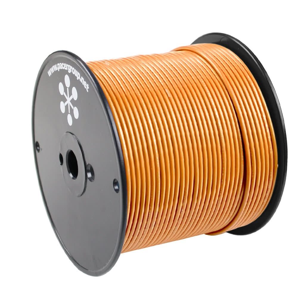 Pacer Orange 16 AWG marine primary wire on spool, 500 feet, flexible tinned copper with durable PVC insulation