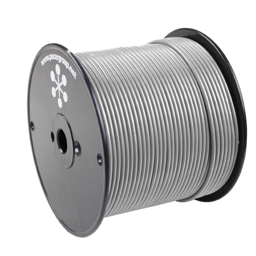 Pacer Grey 16 AWG Primary Wire 500 feet spool marine-grade tinned copper wire with PVC insulation