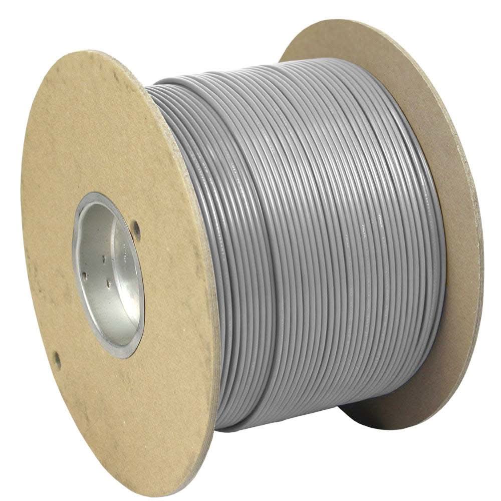 Spool of Pacer Grey 16 AWG Primary Wire 1000 feet with durable PVC insulation for marine use