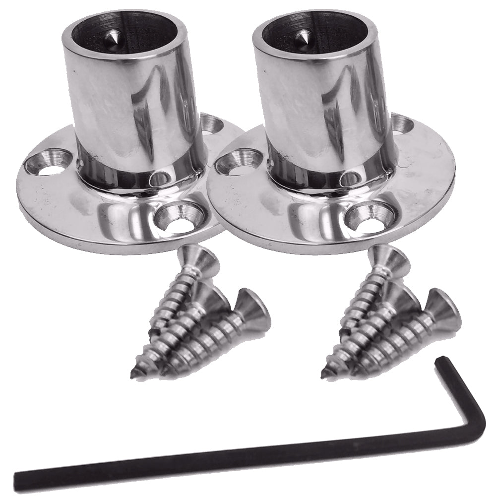 NavPod Feet Pair Kit Stainless Steel Feet for 1 Diameter Tubing (Circular Base) - SS100-CIR-KIT