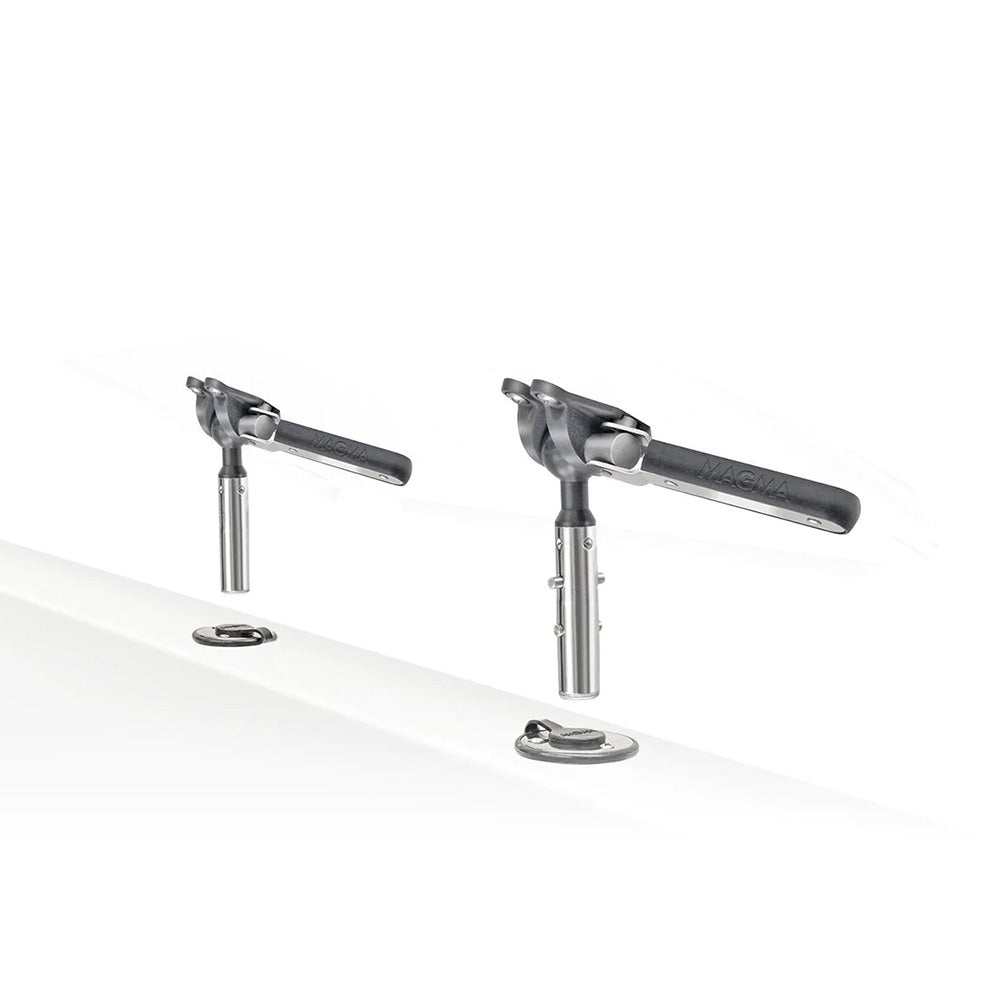 Magma Mount dual locking flush deck sockets with adjustable LeveLock system in stainless steel