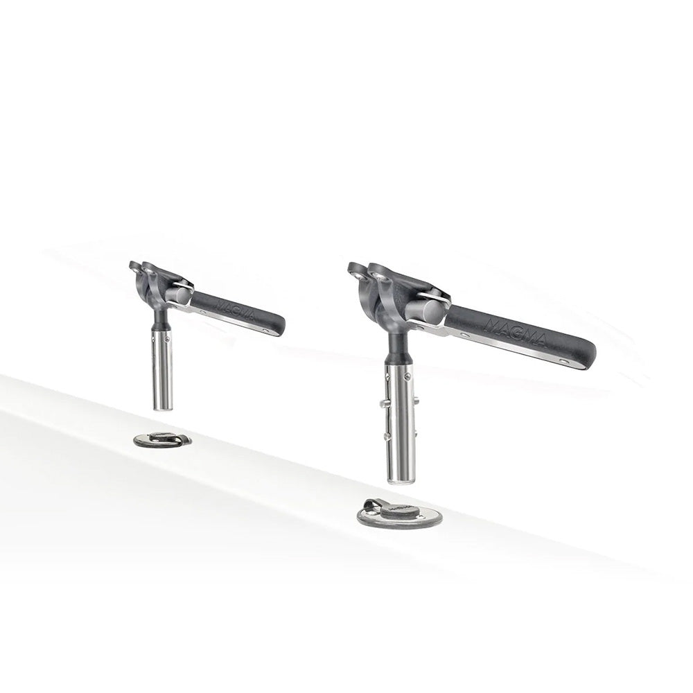 Magma Mount dual locking flush deck sockets with adjustable LeveLock system in stainless steel