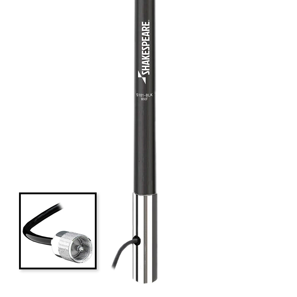 Shakespeare VHF 8' 5101 Black Antenna Classic w/15' RG-58 Cable - 5101-BLK