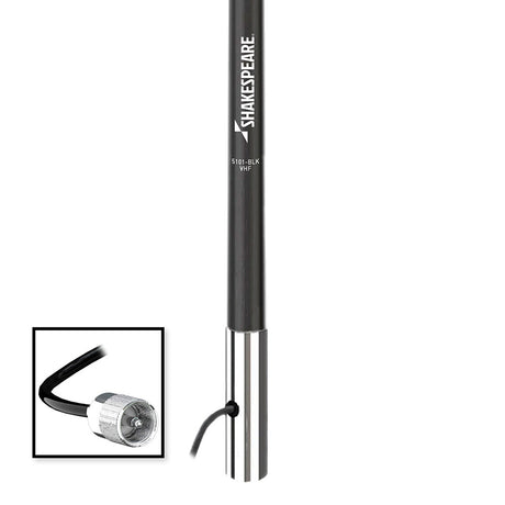 Shakespeare VHF 8' 5101 Black Antenna Classic w/15' RG-58 Cable - 5101-BLK
