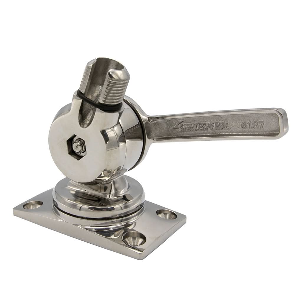 Shakespeare 6187 Sleek & Compact Stainless Steel Rotatable 4-Way Ratchet Mount - 6187