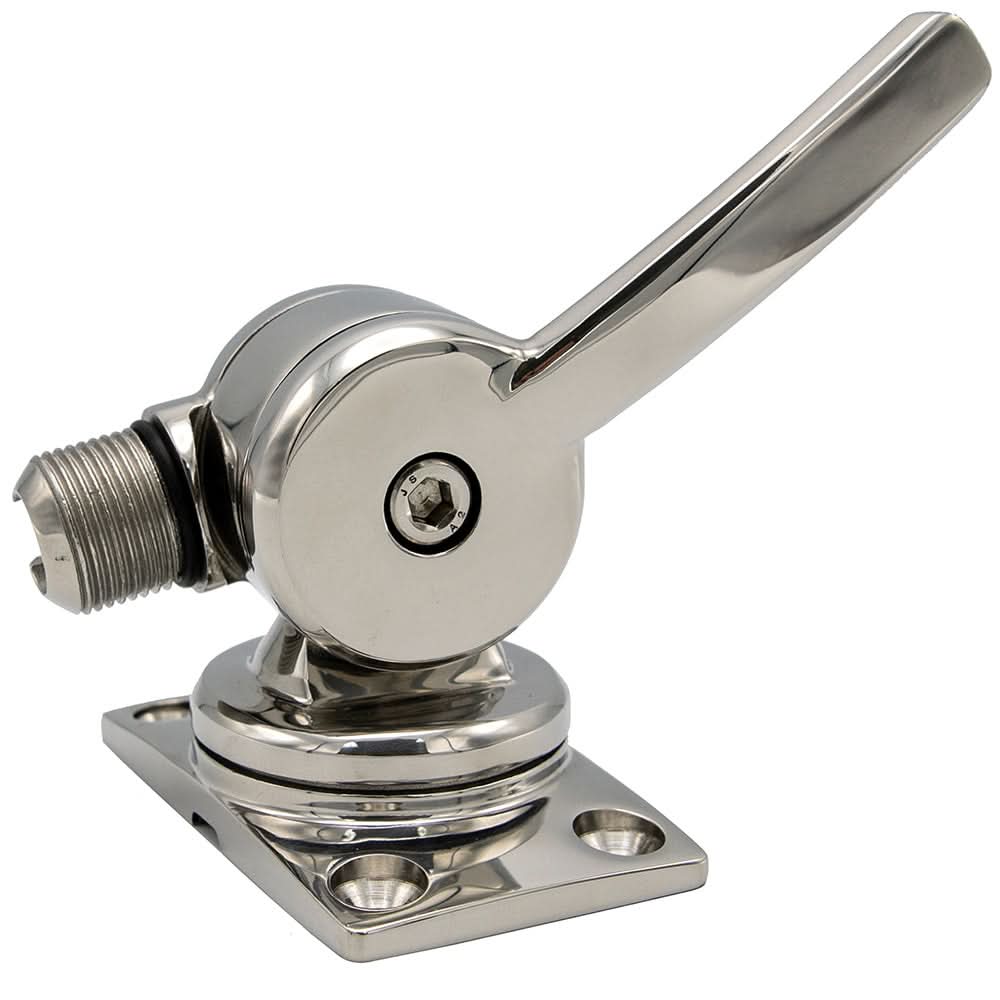 Shakespeare 6187 Sleek & Compact Stainless Steel Rotatable 4-Way Ratchet Mount - 6187