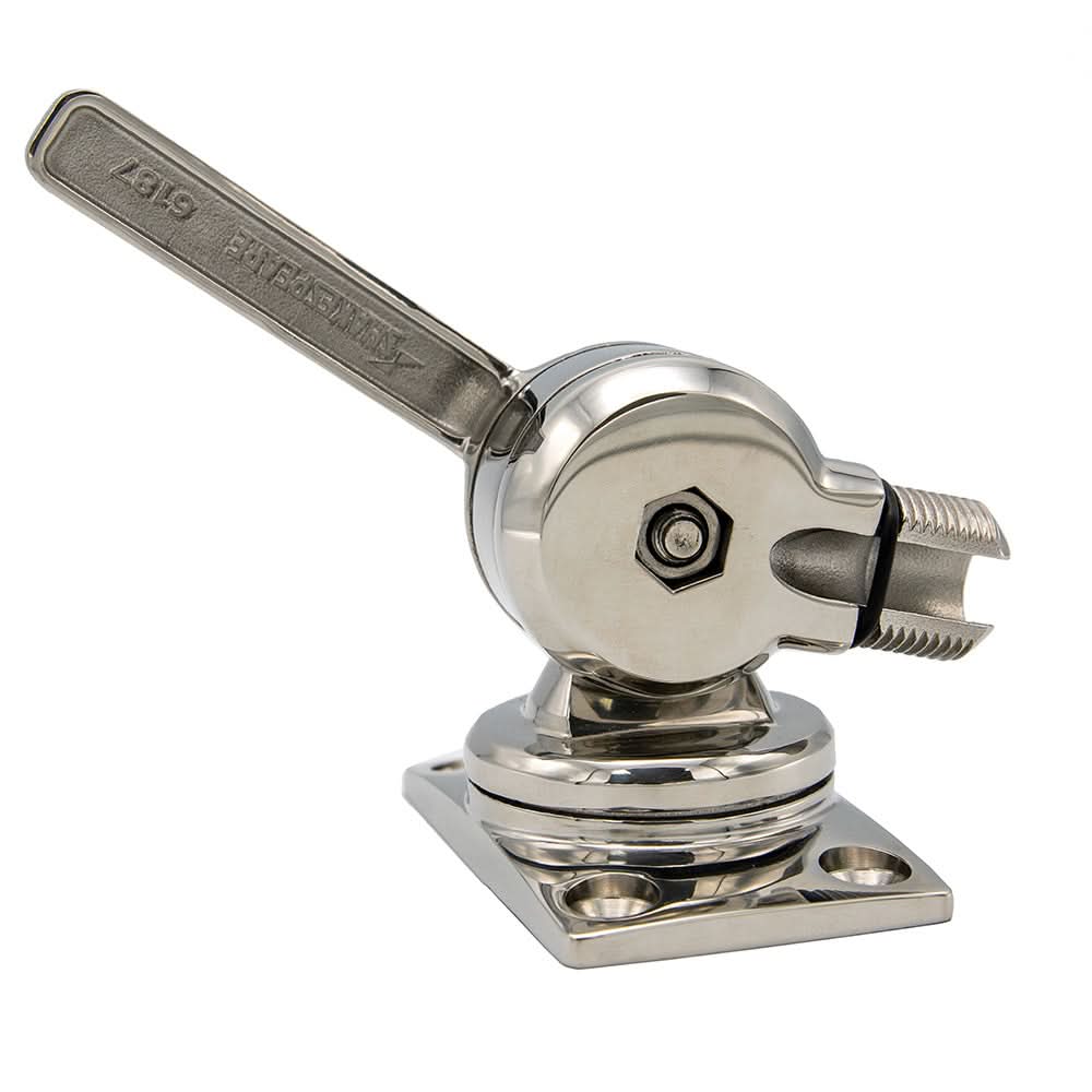 Shakespeare 6187 Sleek & Compact Stainless Steel Rotatable 4-Way Ratchet Mount - 6187
