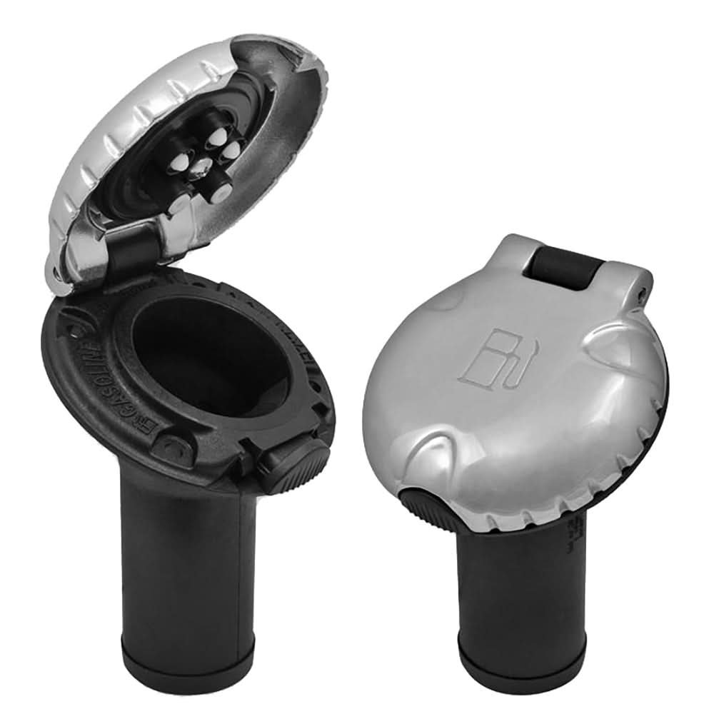 Attwood Deck Fill f/Carbon Canister System - Angled Body & Scalloped Chrome Cap - 99DFCCAZ1S