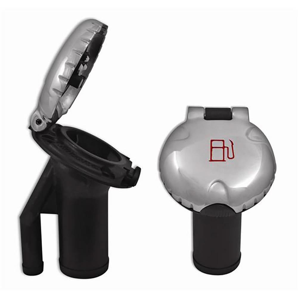 Attwood Deck Fill f/Pressure Relief Systems - Angled Body & Scalloped Stainless Steel Cap - 99DFPVAS1S