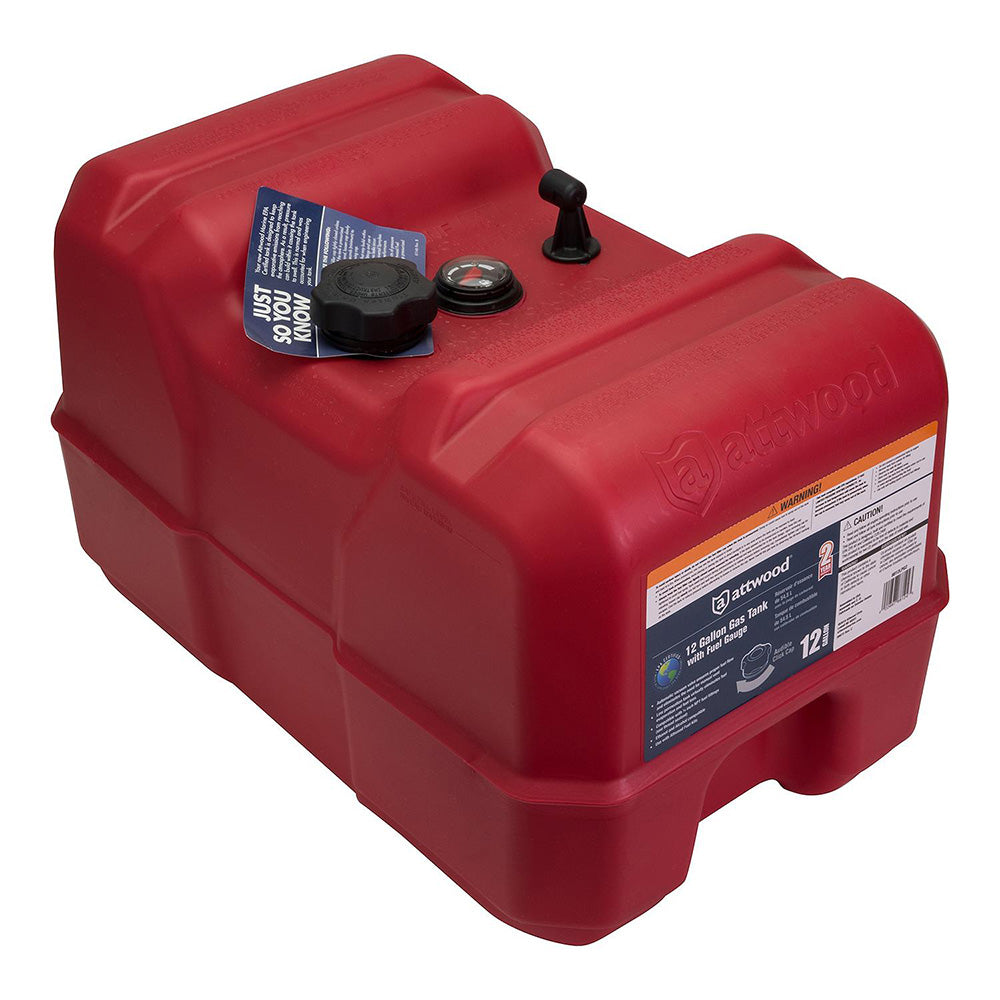Attwood Portable Fuel Tank - 12 Gallon w/Gauge - 8812LPG2