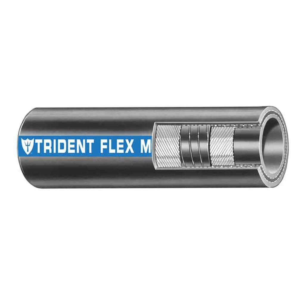 Trident Marine Flex Marine Wet Exhaust hose 1-1/4 inch diameter black rubber with steel helix reinforcement