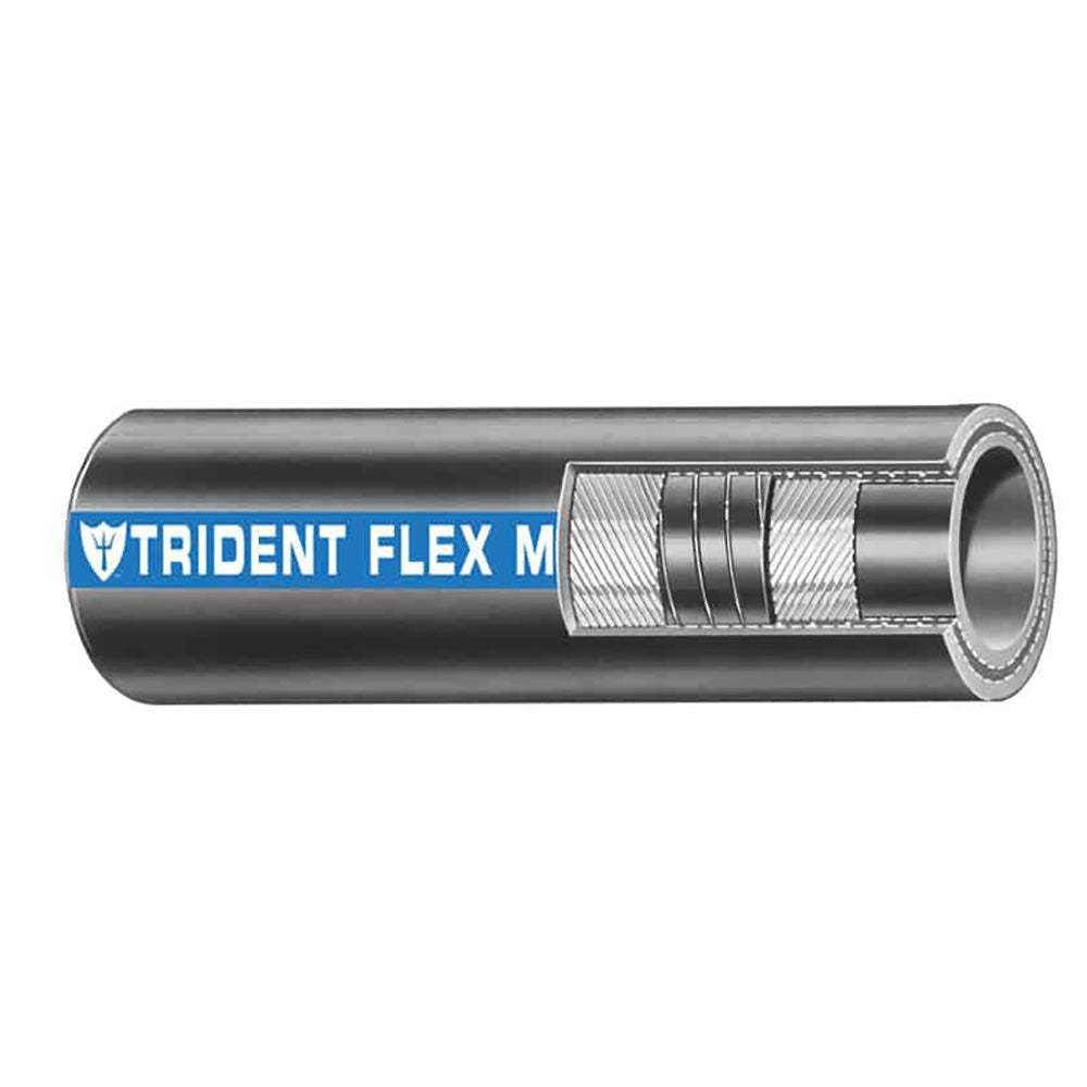 Trident Marine 1 inch x 50 feet black flex marine wet exhaust and water hose coil with multi-ply reinforcement and steel helix