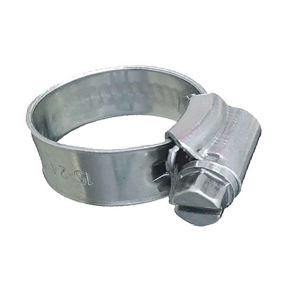 Trident Marine 316 SS non-perforated worm gear hose clamp with 3/8" band and 5/16"-9/16" clamping range, stainless steel, 10-pack