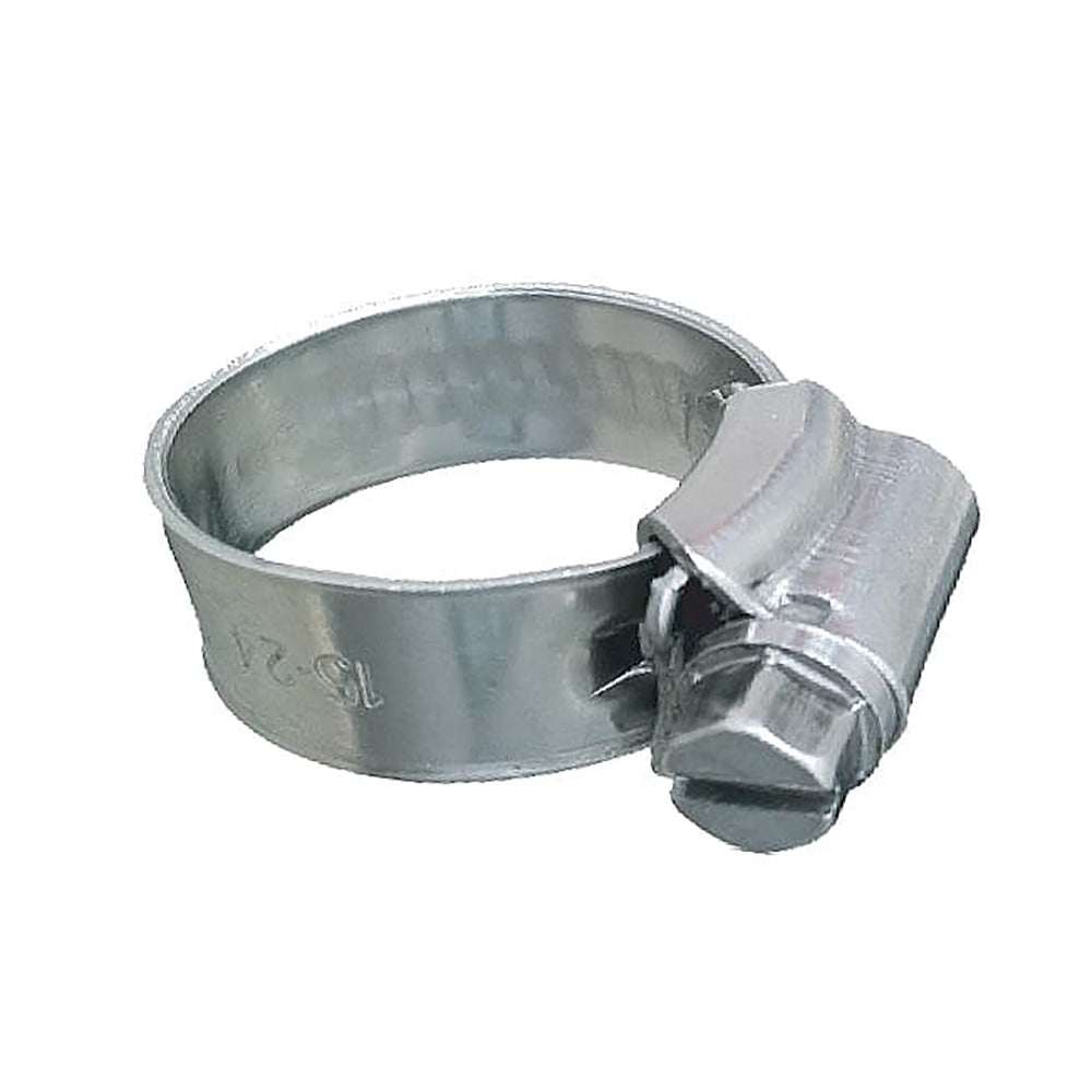 Trident Marine 316 stainless steel non-perforated worm gear hose clamp with 3/8 inch band and 1-1/16 to 1-1/2 inch clamping range, 10-pack