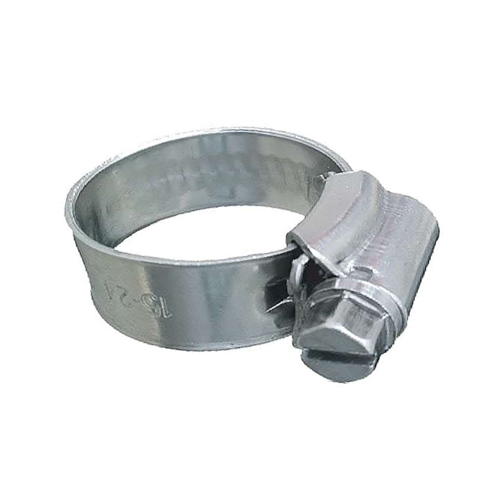 Trident Marine 316 stainless steel non-perforated worm gear hose clamp with 3/8 inch band and 1-1/16 to 1-1/2 inch clamping range, 10-pack