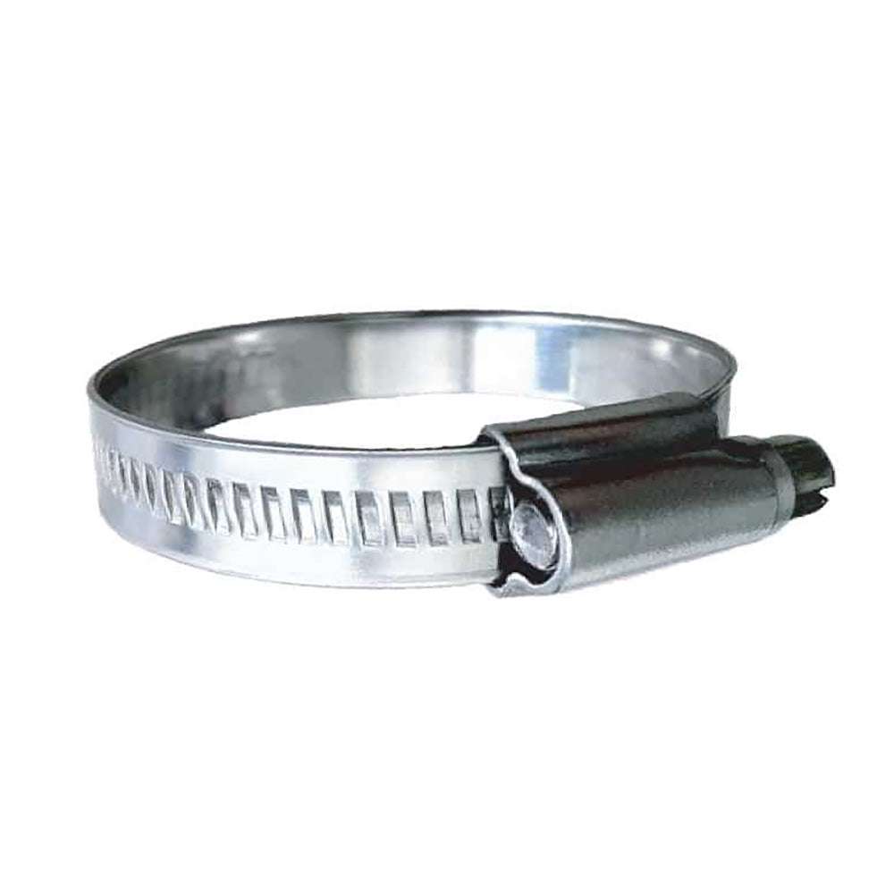 Trident Marine 316 SS non-perforated worm gear hose clamp with 15/32" band and 2"-2-9/16" clamping range, 10-pack