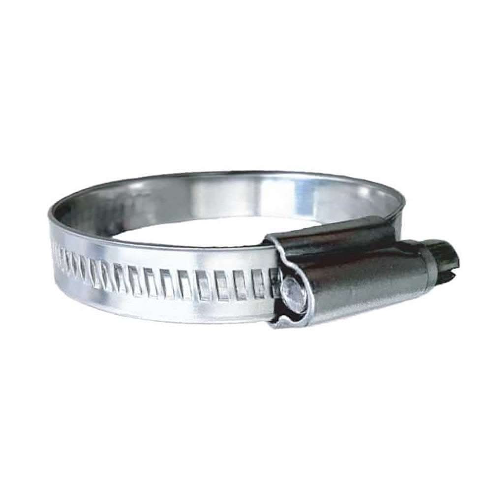Trident Marine 316 SS non-perforated worm gear hose clamp with 15/32" band and 2"-2-9/16" clamping range, 10-pack