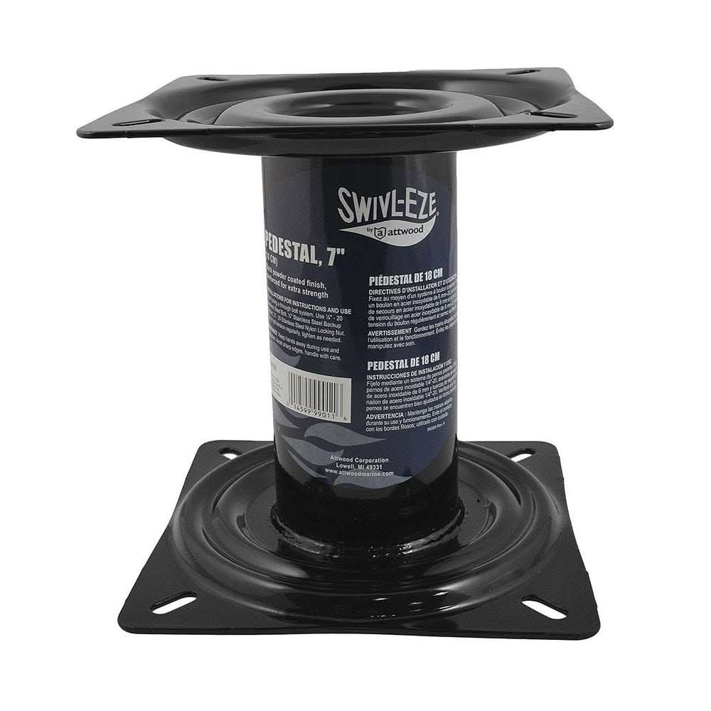 Attwood Swivl-Eze Pedestal 7 inch black reinforced durable boat seat mount