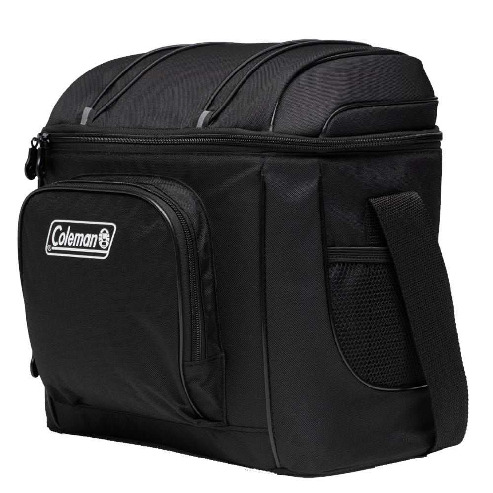 Coleman Chiller 16-Can soft-sided black portable cooler with adjustable strap and recycled fabric