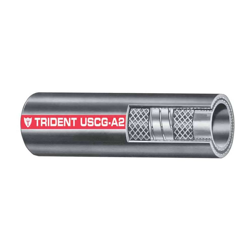 Trident Marine 1-1/2 inch by 50 foot fuel fill hose coil Type A2 for marine gasoline and diesel fuel resistant to fire and aging
