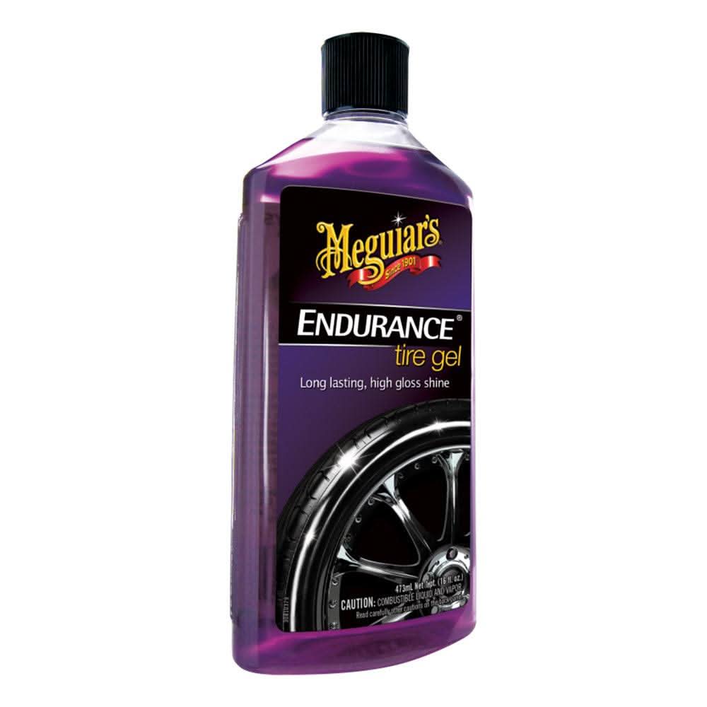 Meguiar's Endurance® Tire Gel 16 oz bottle with high-gloss tire shine gel for long-lasting tire protection